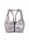 Lori Zippered Sports Bra (Snow Leopard)